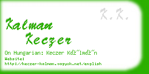 kalman keczer business card